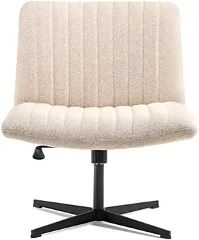 Офисный стул с тканевой подкладкой, регулируемое по высоте широкое сиденье, Эргономичная средняя спинка, Компьютерное рабочее кресло, Вращающийся туалетный столик с умывальником Изображение