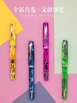 Перьевая ручка из высококачественной смолы США, цветная поршневая ручка, выбор подарков для офиса в кампусе Изображение