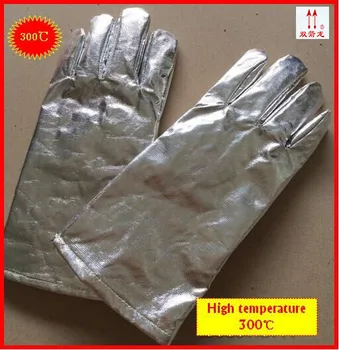 Промышленные перчатки из алюминиевой фольги, устойчивые к воздействию пламени и высокой температуры, Теплоизоляционные Перчатки, Огнестойкие защитные перчатки Изображение