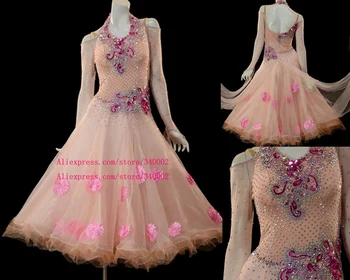 Розовое Платье для бальных Танцев Для женщин 2023, Новый Дизайн, Высококачественные Элегантные Платья для бальных танцев для Вальса на заказ Изображение