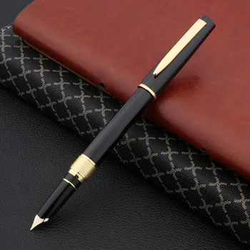 роскошный бренд HERO Керамическая авторучка в стиле Ретро золотисто-черная чернильная ручка в винтажном Стиле, канцелярские принадлежности, школьные принадлежности Изображение