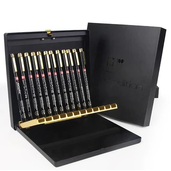 Сакура Черная, высококачественная, к 100-летию, ограниченная серия, набор ручек с крючком, тонкая манга для художественной живописи Изображение