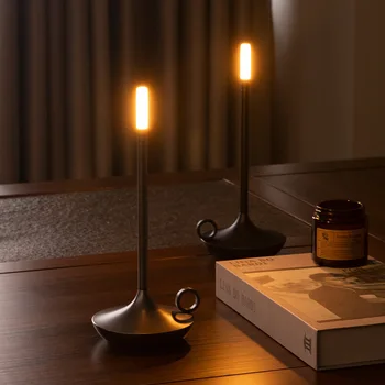 Светодиодная Настольная лампа Aladdin Candlelight Camper Перезаряжаемая Кемперная Водонепроницаемая Лампа С Теплым Светом, лампа при Свечах, Лампа для ужина, Лампа для кемпинга Изображение