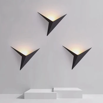 Светодиодные Настенные Светильники Современной минималистичной Треугольной формы в Скандинавском стиле, Настенные светильники для помещений, освещение для гостиной 3 Вт AC110-220V, Декоративное освещение Изображение