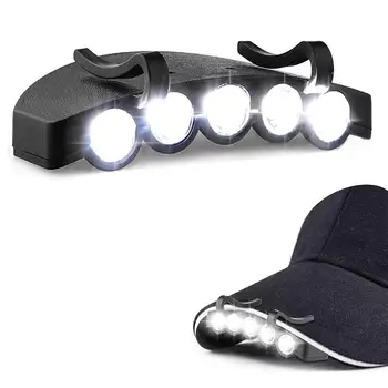 Светодиодный налобный фонарь, зажим для шляпы, светильник для рыбалки на открытом воздухе, Портативный фонарь, зажим для шляпы, ночник для пеших прогулок, рыбалки, кемпинга Изображение