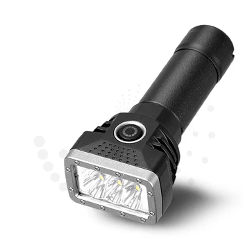Светодиодный фонарик с микрозарядкой ABS, Телескопический водонепроницаемый фонарик с фиксированным фокусом и дисплеем питания Изображение