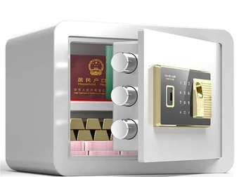 Сейф Механический Безопасный Бытовой Мини-цельнометаллический Офисный сейф с паролем по отпечатку пальца Изображение