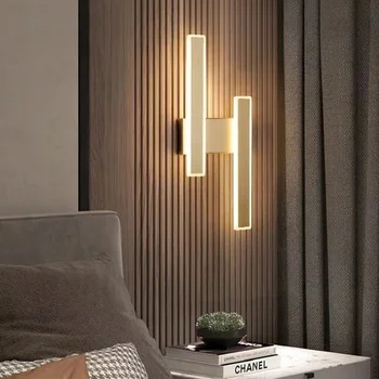 Скандинавский светодиодный настенный светильник Современный внутренний настенный светильник для спальни, Настенный светильник для прохода, Креативное освещение лестничного коридора Изображение