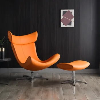 современная кожаная дизайнерская мебель для гостиной imola, для отдыха, одноместный диван, кресло для отдыха и оттоманка Изображение