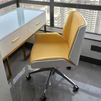 Современные простые офисные стулья Boss с мягкой подушкой на спинке, Скандинавское креативное офисное кресло, подъемник, поворотное кресло, Мебель для дома Stoelen Изображение
