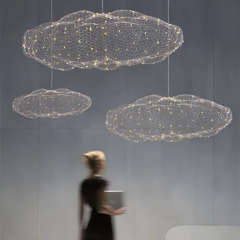 Современный светодиодный подвесной светильник Cloud Firefly, звездная индивидуальность, светодиодный подвесной светильник, Торговый центр, Бар, Ресторан, Художественный Дизайнерский светильник для помещений Изображение