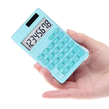 Студенческий калькулятор 8-Значный Калькулятор на солнечной батарее с ЖК-дисплеем Бытовой настольный калькулятор для начальной школы Дома Изображение