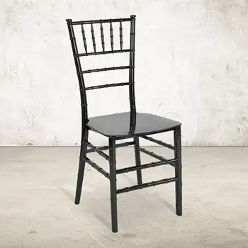 Флэш-мебель серии HERCULES из черной смолы, стул Chiavari Изображение
