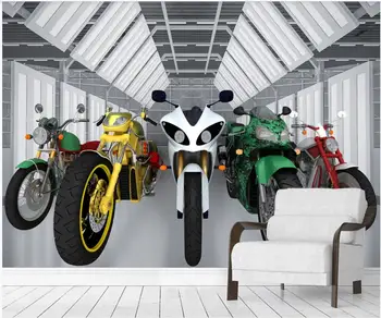 Фотообои на заказ, 3D обои, современный демонстрационный зал мотоциклов, домашний декор, обои для гостиной, для стен, 3 d в рулонах Изображение