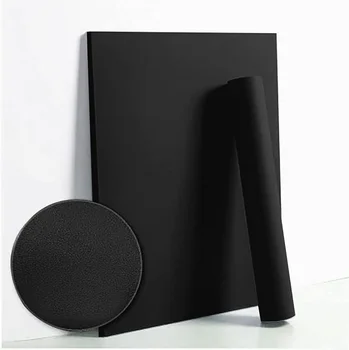 Черные обои, Утолщающая контактная бумага, Черные обои для обоев, Самоклеящиеся обои, Виниловый рулон со съемной текстурой Изображение