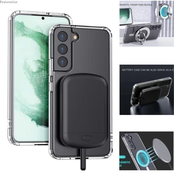 Чехол с магнитным зарядным устройством на 10000 мАч для Samsung Galaxy S23 S22 Ultra Plus typec power bank и противоударный чехол для телефона Изображение