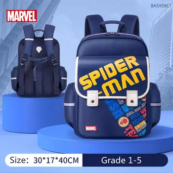 Школьные сумки Disney Для мальчиков, Ортопедический рюкзак для учеников начальной школы с Человеком-пауком, 1-6 класс, Подарки для детей Большой Емкости Mochila Изображение