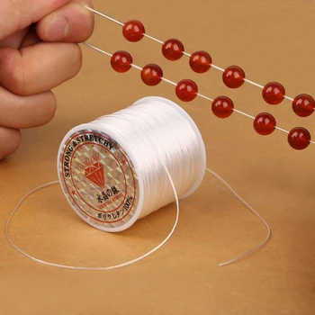Эластичная Прозрачная нить для бисероплетения, Эластичный шнур из полиэстера для изготовления ювелирных изделий Изображение